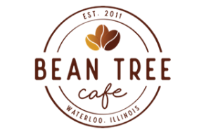 bean tree cafe logo brown with bean icon