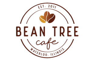 bean tree cafe logo brown with bean icon