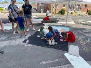 families at the chalk-a-lot event in monroe county, IL