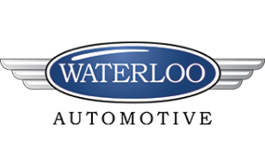waterloo automotive logo with gray wings
