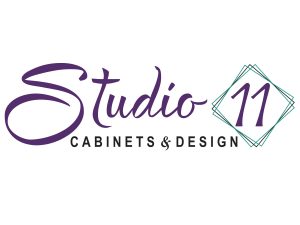 studio 11 cabinets and design purple and green lines around 11